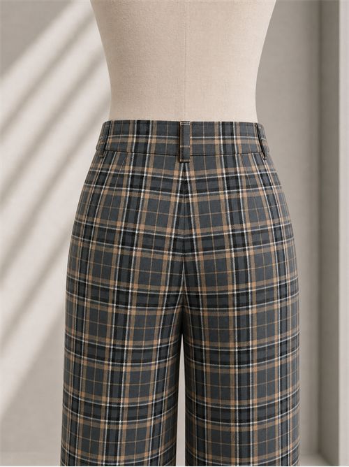 pantalone palazzo check MARELLA EMME | EMMAMATOVERDE SOTTOBOSCO